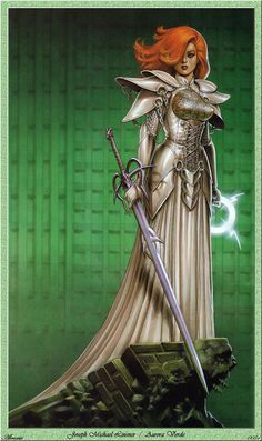 The image is a digital illustration of a fairy in a forest. The fairy is standing in front of a stone wall with a small hut on the left side...