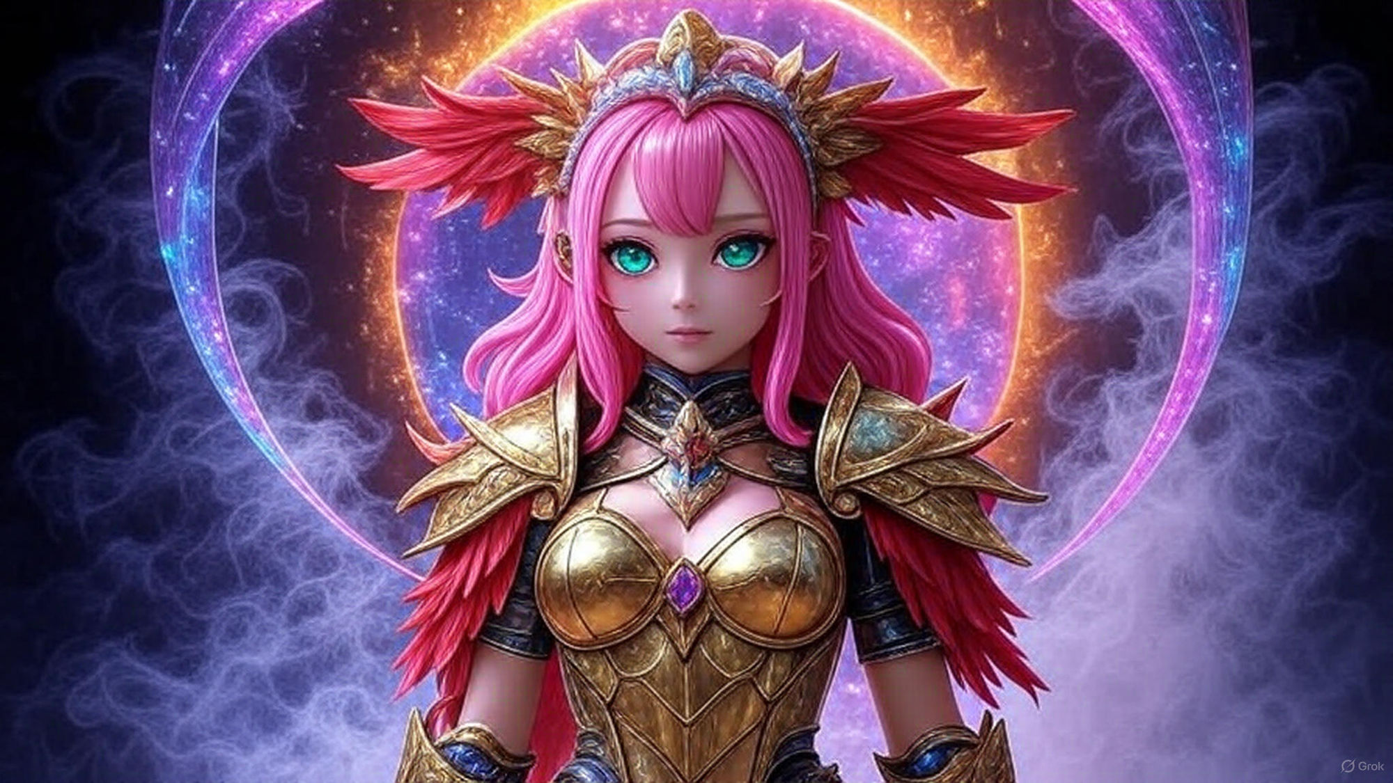 Cosplay, dynamically merging and enhancing iconic female figure from classic pin-ups, pink color, pink hearted eyes, voluptuous, vivacious, ...