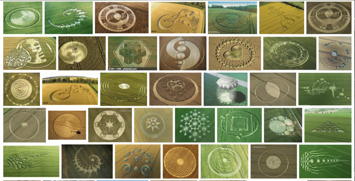 Crop circles, geoglyphs, Mars, Venus, moon, fractals, portals, gates, dimensional veils, aliens, UFOs, UAPs, military investigators, fighter...