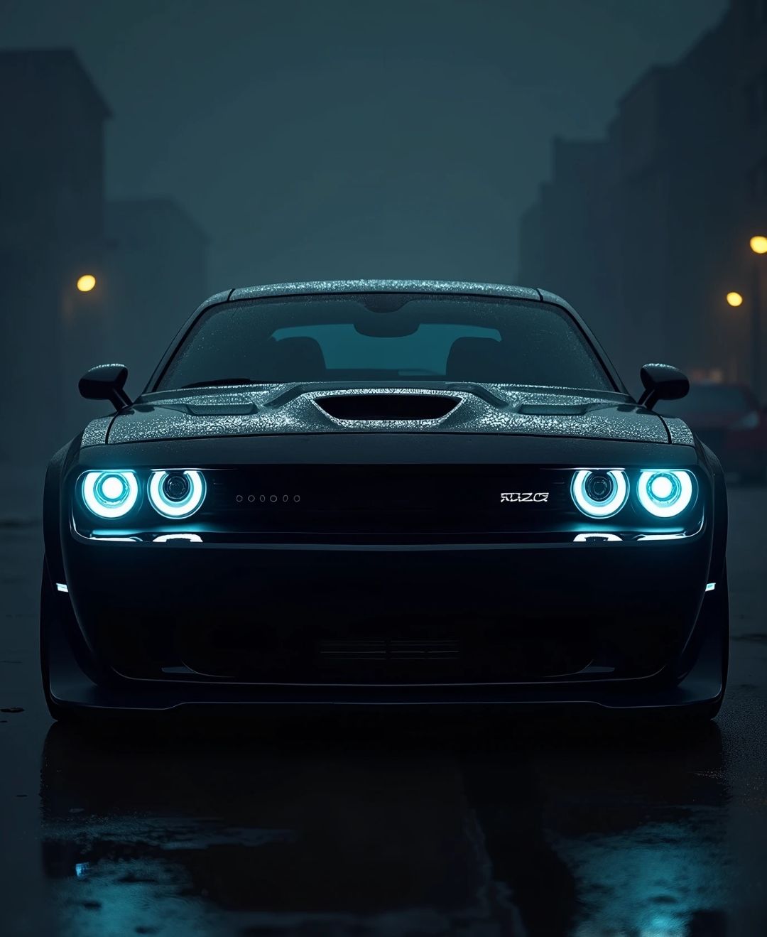  Creat dodge challenger  with head light  look like  eye  with glowing look with  authentic look 
