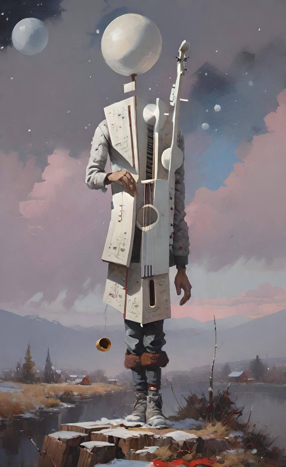 A subtle quiet melody sounds with a surreal sound