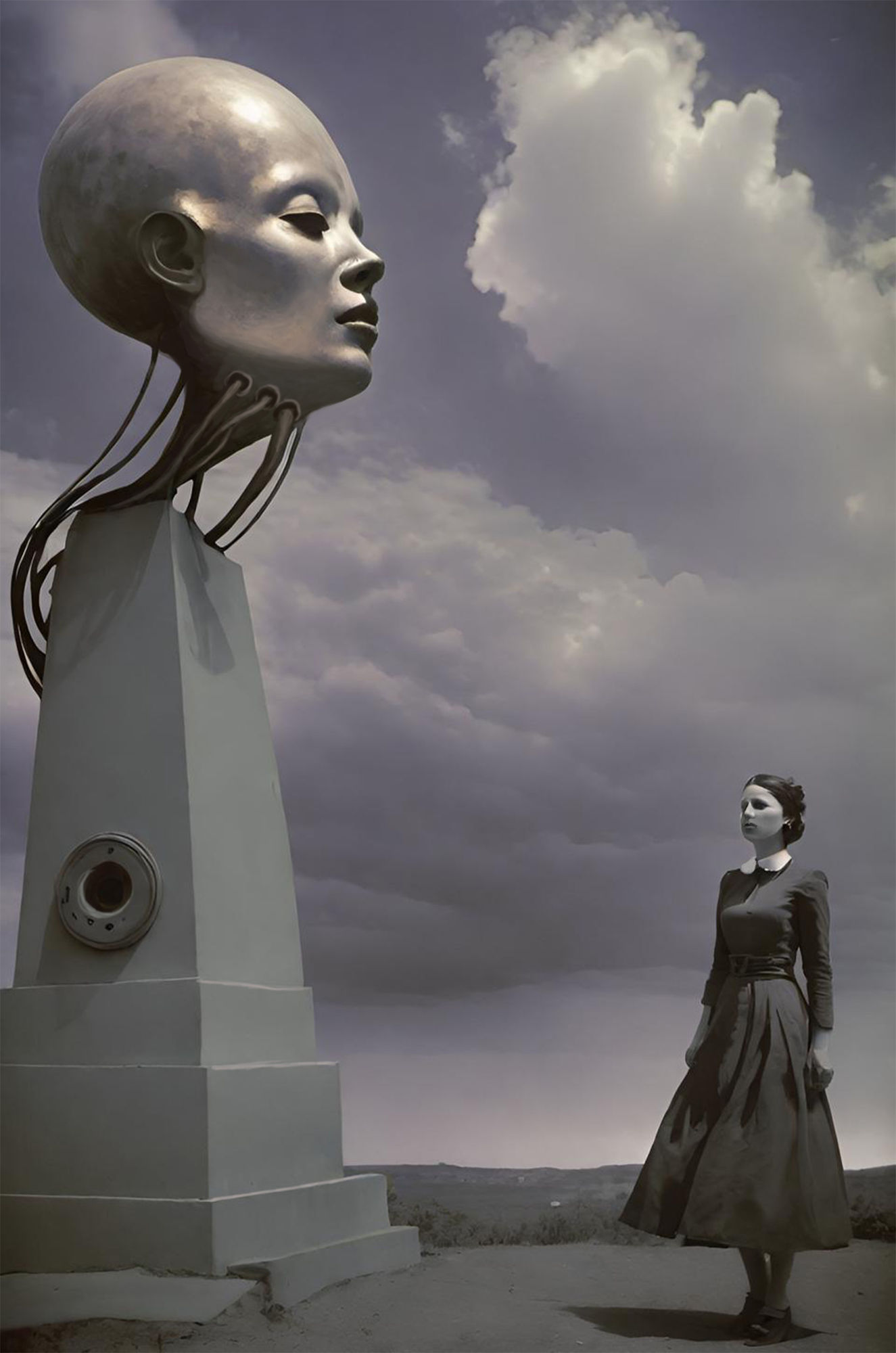 Strange faces are circling over the city 