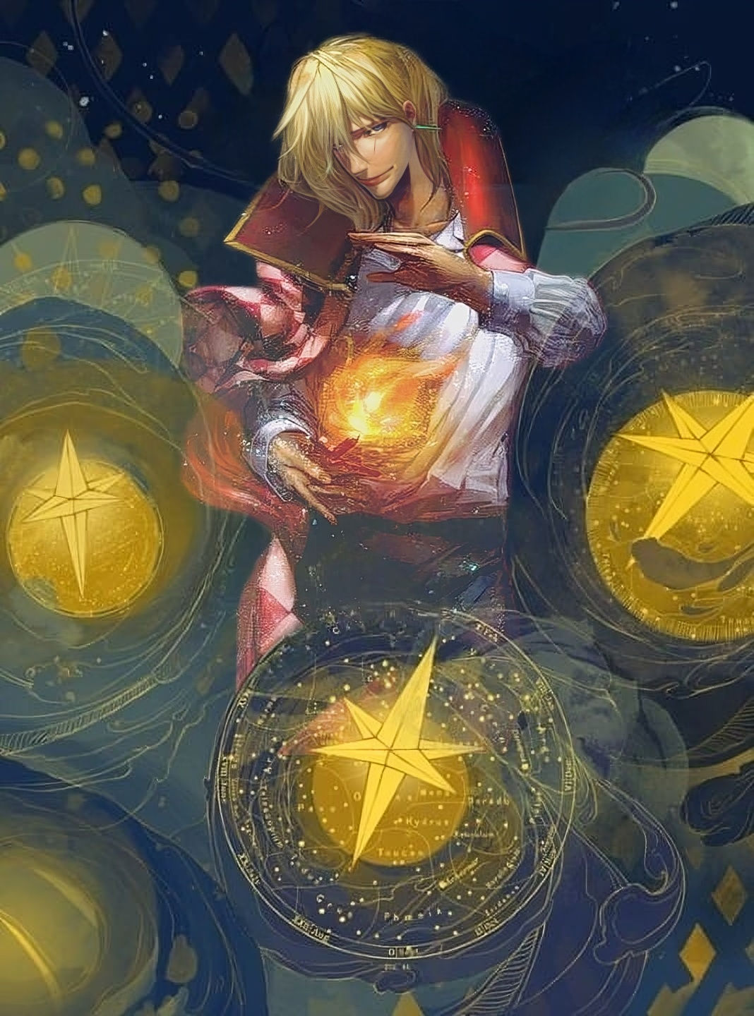 a magician is doing magic ethereal fantasy hyperdetailed mist Thomas Kinkade oil painting by James Gurney ethereal fantasy hyperdetailed mis...