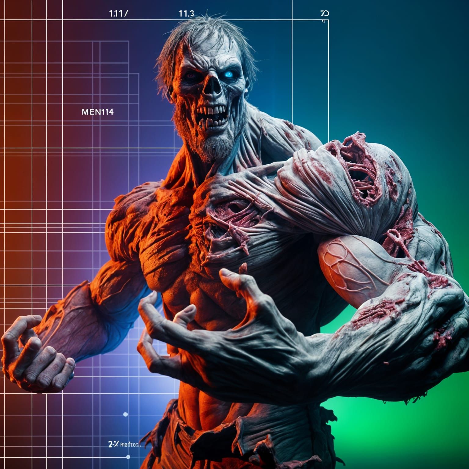 3d model of a rotting zombie full body brutes 1 through 4
