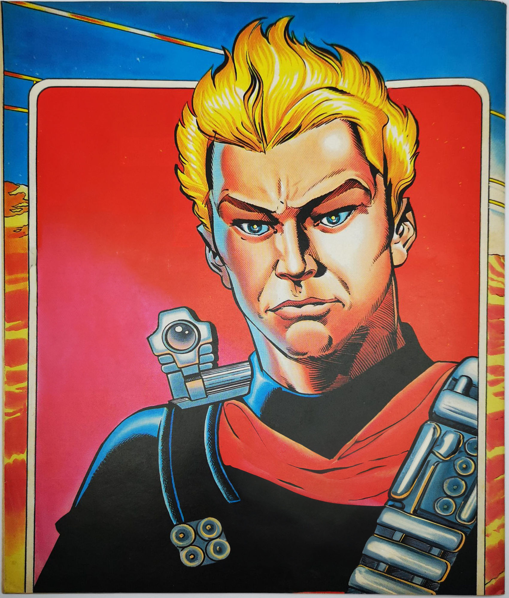 Patrick Nagel painting of a futuristic woman