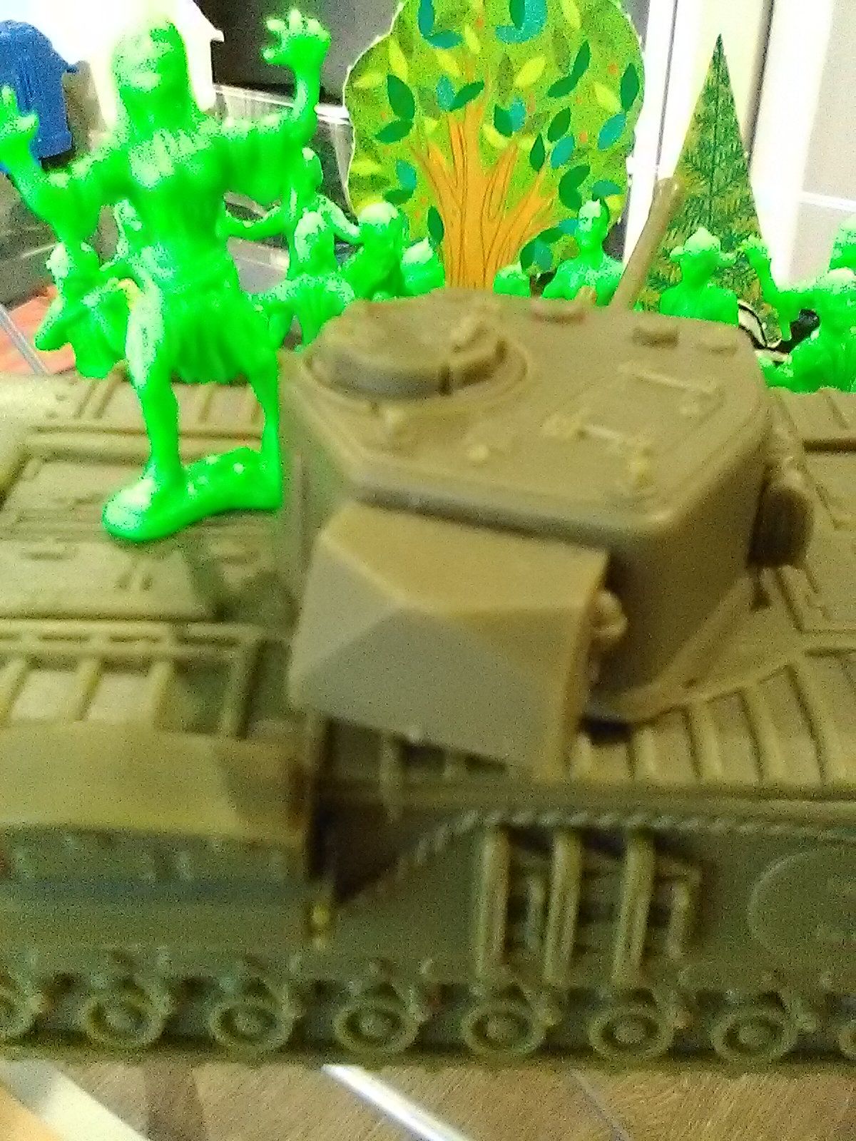 U.S. light tank vs. attacking zombie horde in a North Dakota forest, 1970.