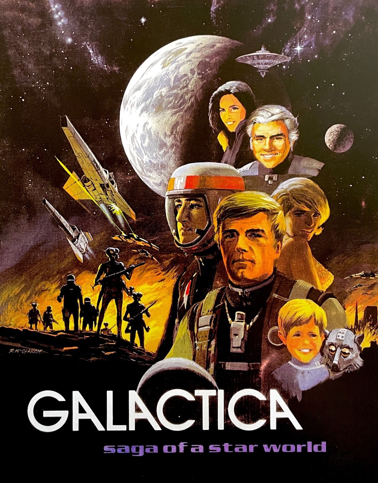 Battlestar Galactica movie poster. 
 Retro sci-fi, 1968.