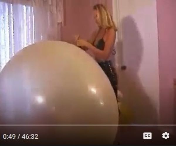 Betsy Russell with a giant weather balloon