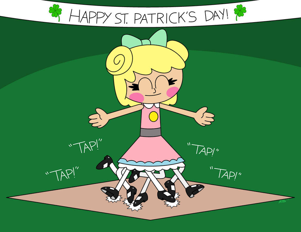 A minimalist cartoon-style drawing of a girl with long blonde hair and a bright red headband, wearing a vibrant purple dress featuring a whi...