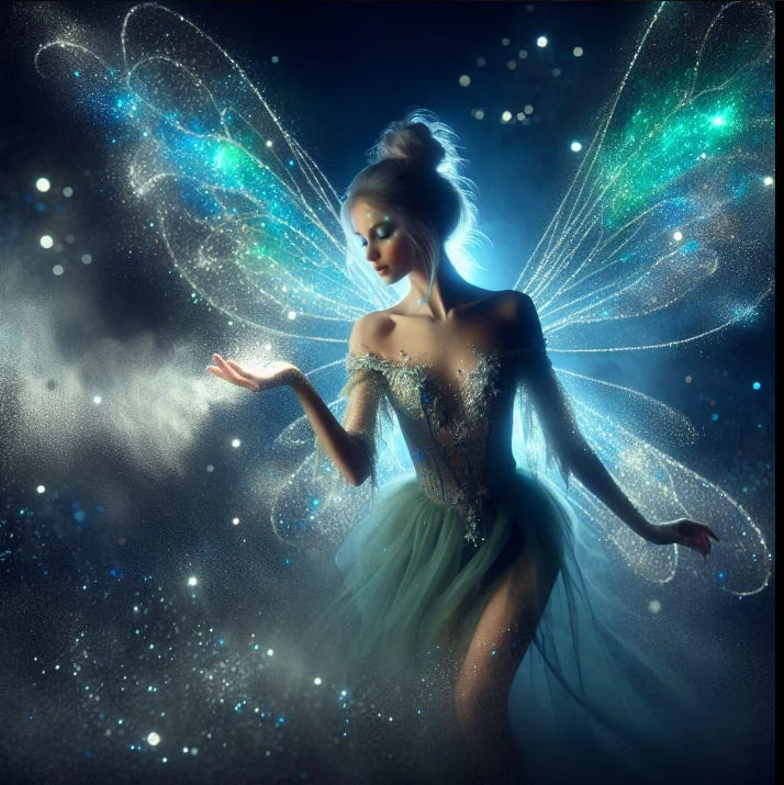 A ship sailing beneath a sky full of constellations