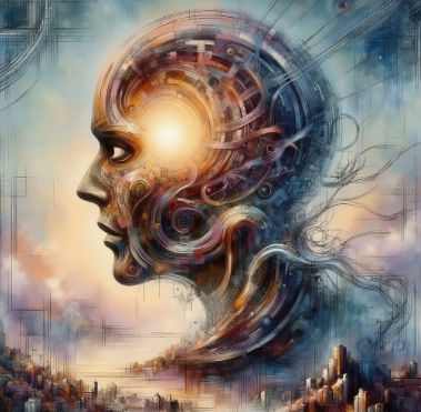 A peaceful interstellar meeting between two distinct alien civilizations, depicted as graceful, ethereal beings with flowing robes and advan...