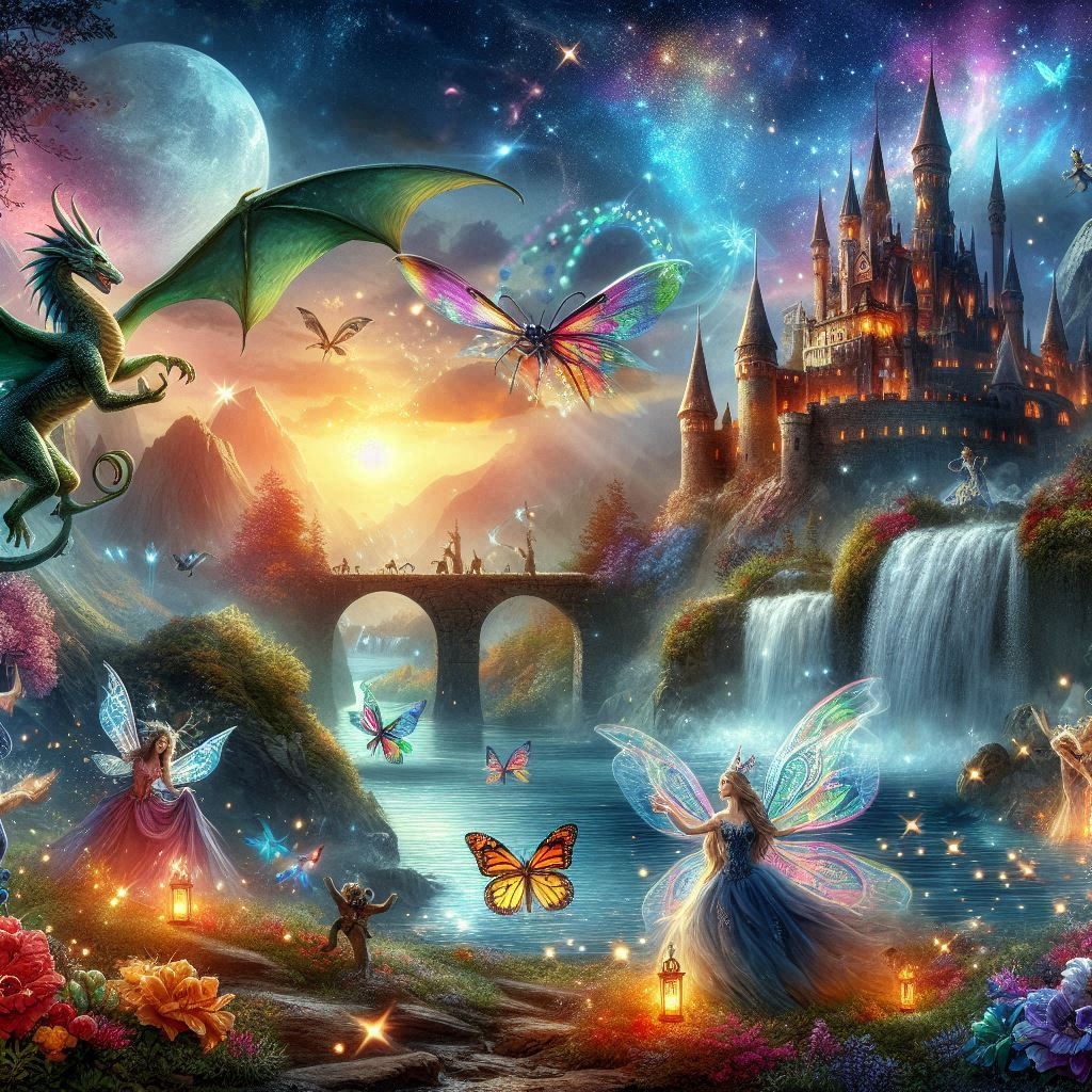 A magical garden where everything glows gently at night double exposure back light