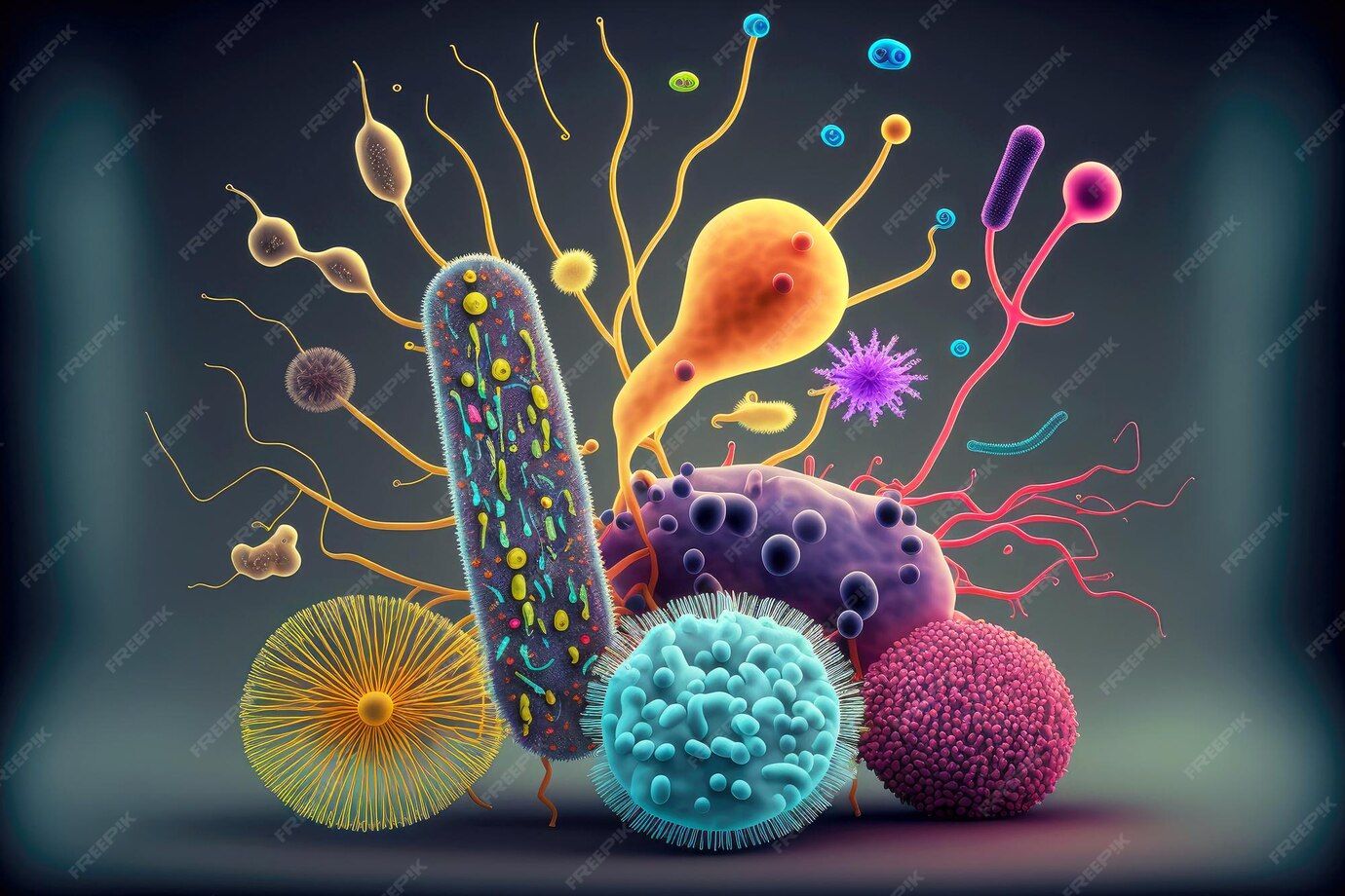Silly Microbes!  Explore the tiny, unseen world of germs, cells, and bacteria; cheerful microbes dancing across a petri dish, Bring these mi...