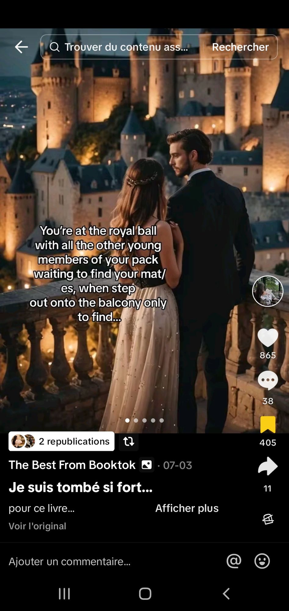 Couple from behind in front of à castle detailed matte painting, deep color, fantastical, intricate detail, splash screen, complementary col...