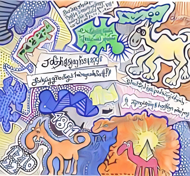 Surreal camels used body gimmicks to optically improve their fat filled humps. In the style of a diary page!