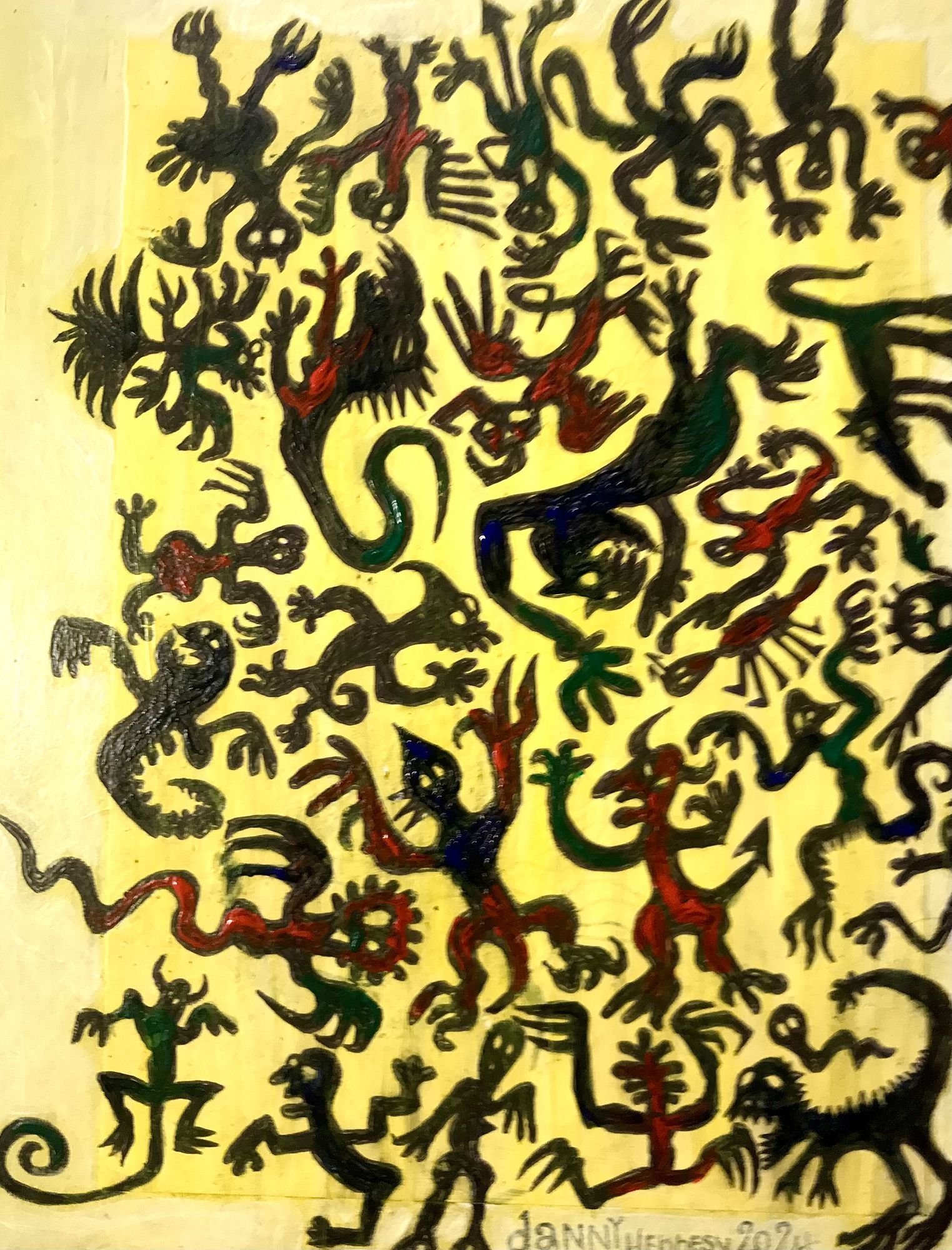 An alien artifact tool radiating subatomic particles in rays and field. In the style of psychedelic pointillism