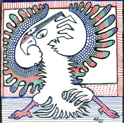 A fractal infinity glitch loop of swirling faces of MushroomBrain the artist going towards the infinity-point in a distant horizon so much f...