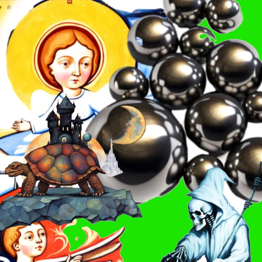 A double-mohawk human punk with round sunglasses standing in front of a earth-like planet with space and stars as background. In the style o...