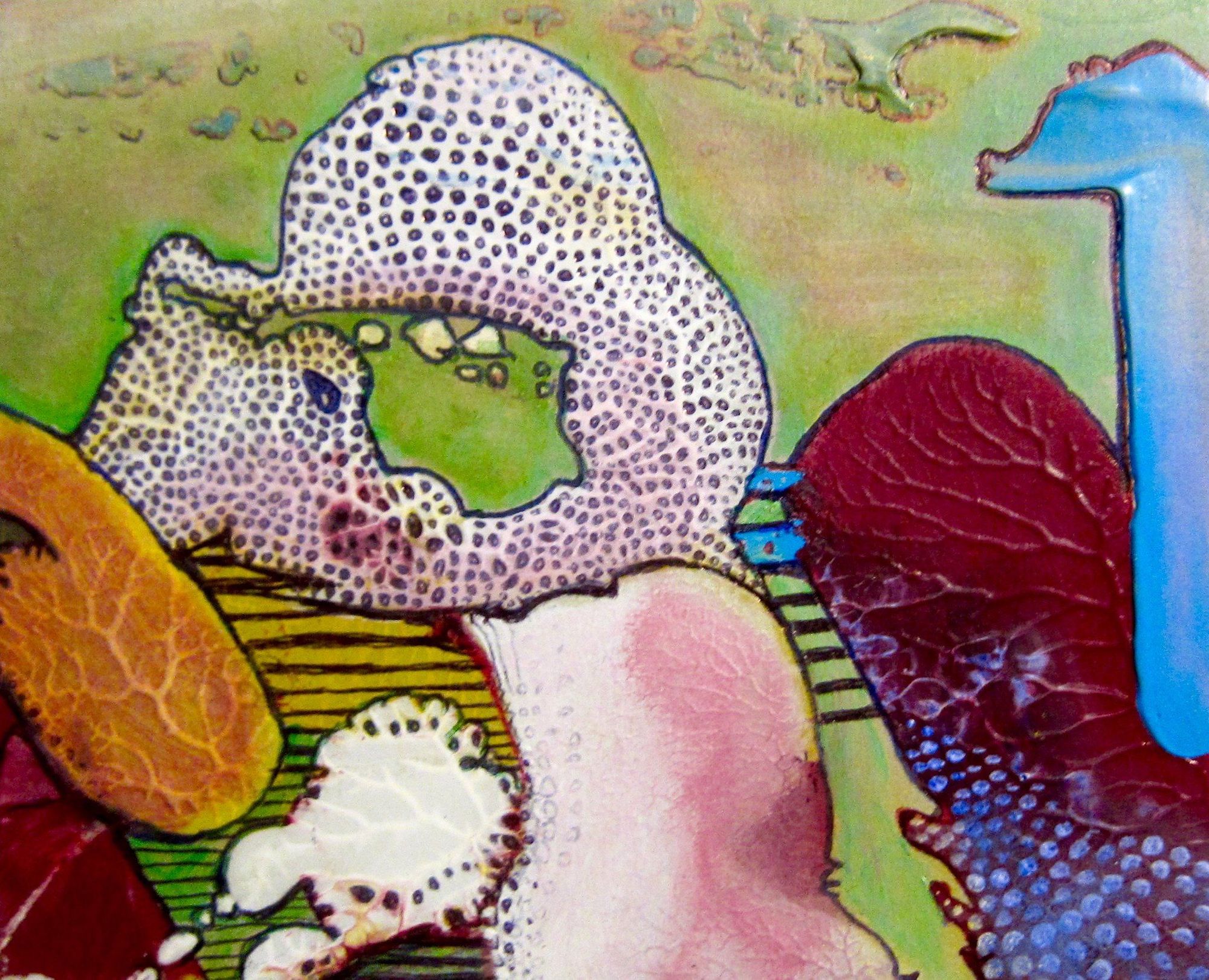 A colonial sponge-like organism living in a  brine pool deep down the liquid surface on a strange exo-world! In the style of structured deta...