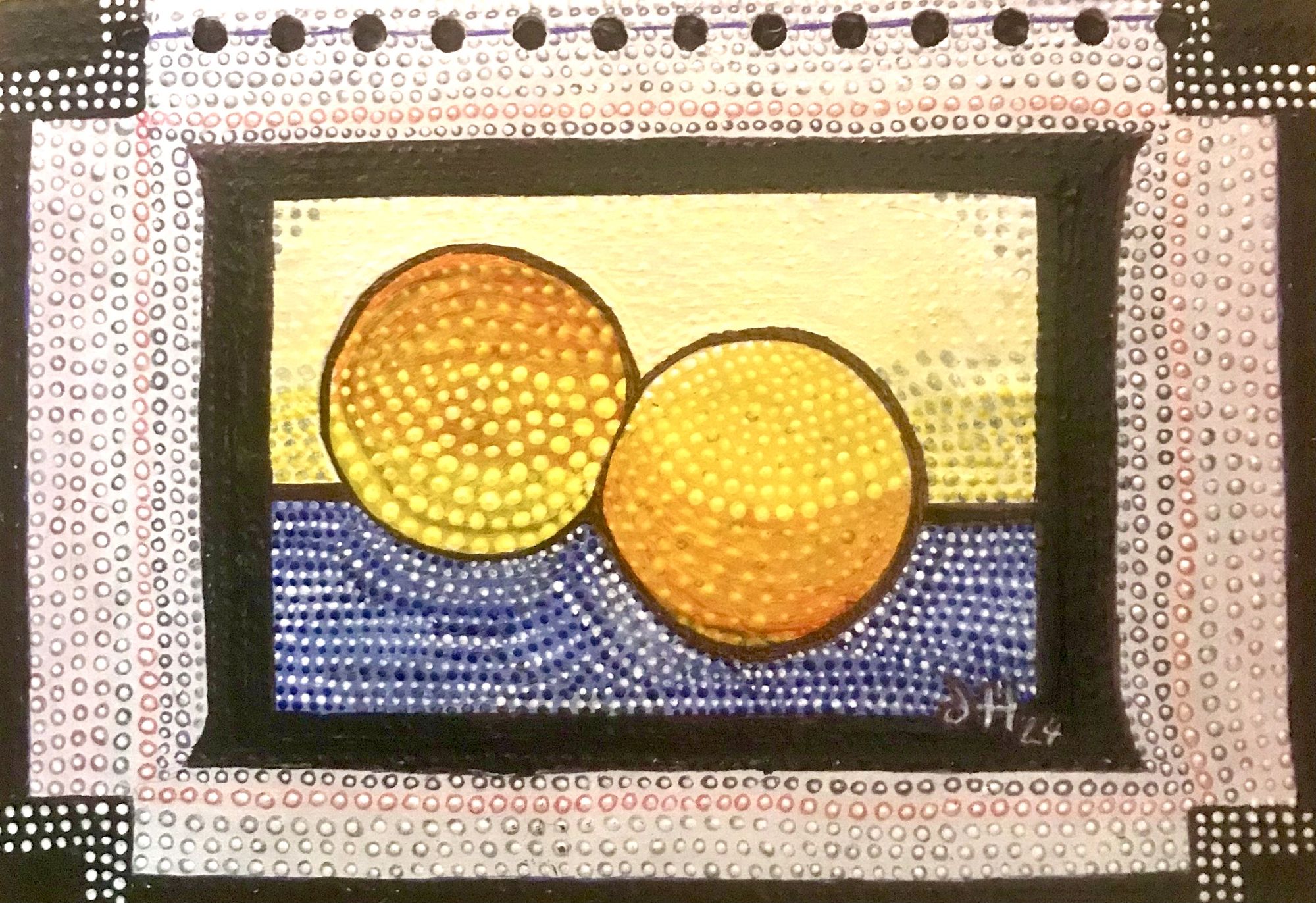 It might be an aliens television screen full of polka dot statics and secret morse code in the style of Matrix the movie