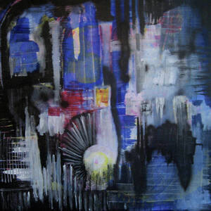 The strange fluid surface of a pond and the reflection on the liquid of surrounding objects