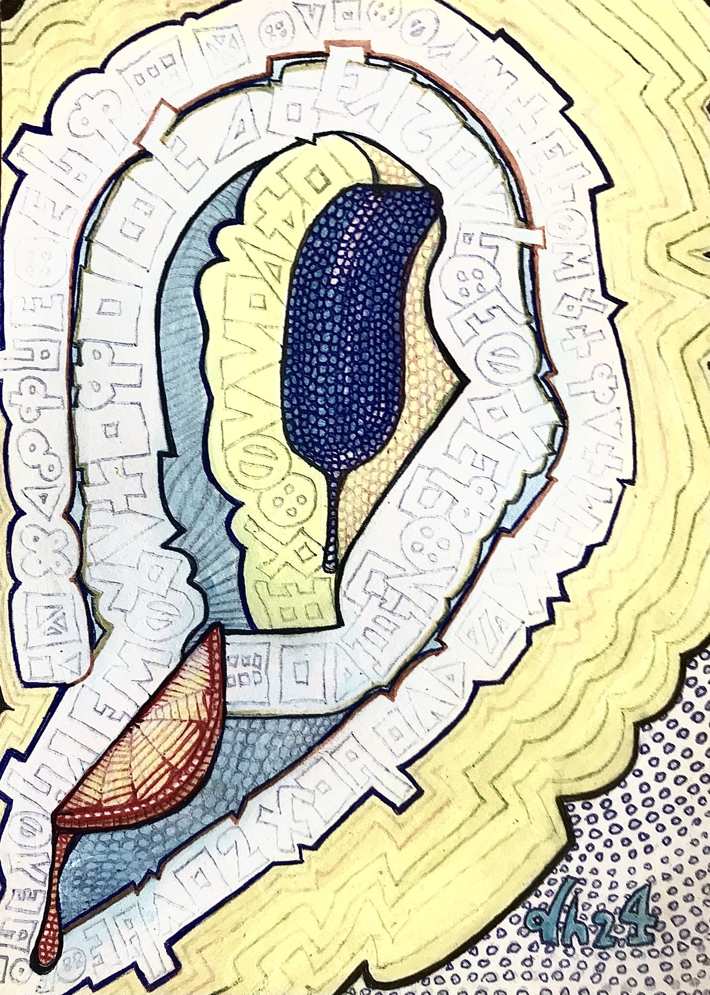 Two very different objects a tongue and a lemon suspended in midair by magnetism of psychedelia and the art-perv mind of an artist I won’t m...