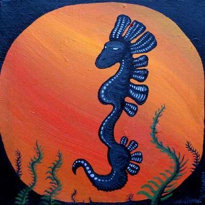 a seahorse suffering fron demonic possession makes it look darker and less friendly it has mutated with more spines and thorns in the style...