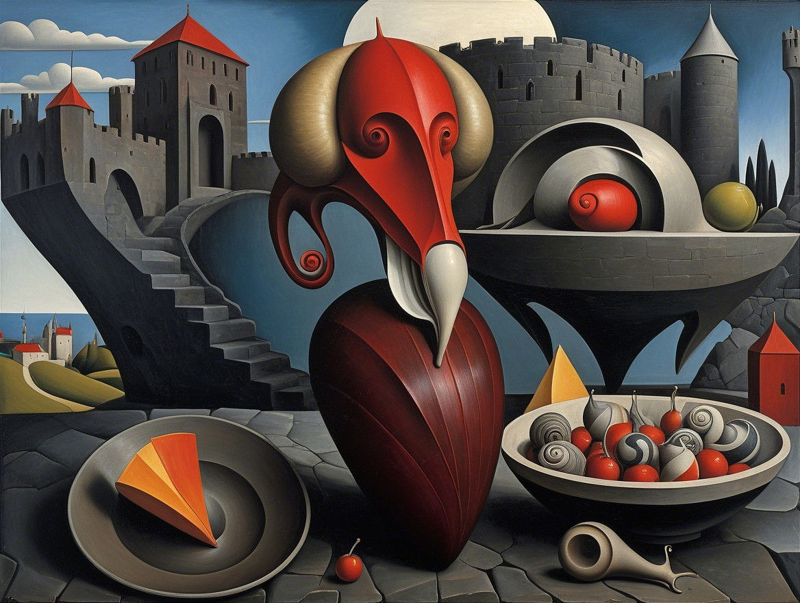  Biomorphic Wile E. Stephen-wolf reimagined as a gothic vampire in a moonlit Transylvanian landscape. He wears a tattered but regal Victoria...