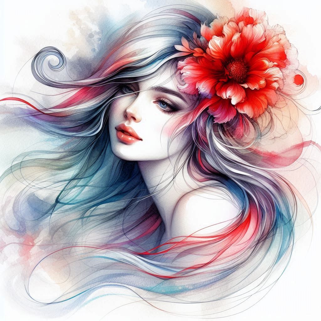 Une silhouette sereine dans un kimono fluide se tient au milieu d'un paysage d'automne vibrant, entourée d'arbres ornés de feuilles aux coul...