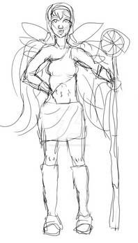Stella from the show Winx Club in her basic winx fairy form, holding the Solaria Scepter, glitter, sparkles, blonde hair, woman, sparkly ora...