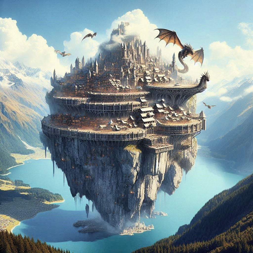 slowly zooming in and sliding to the right, The roar of Anshi's black dragon resounds and it scares all the mudged wyrms...