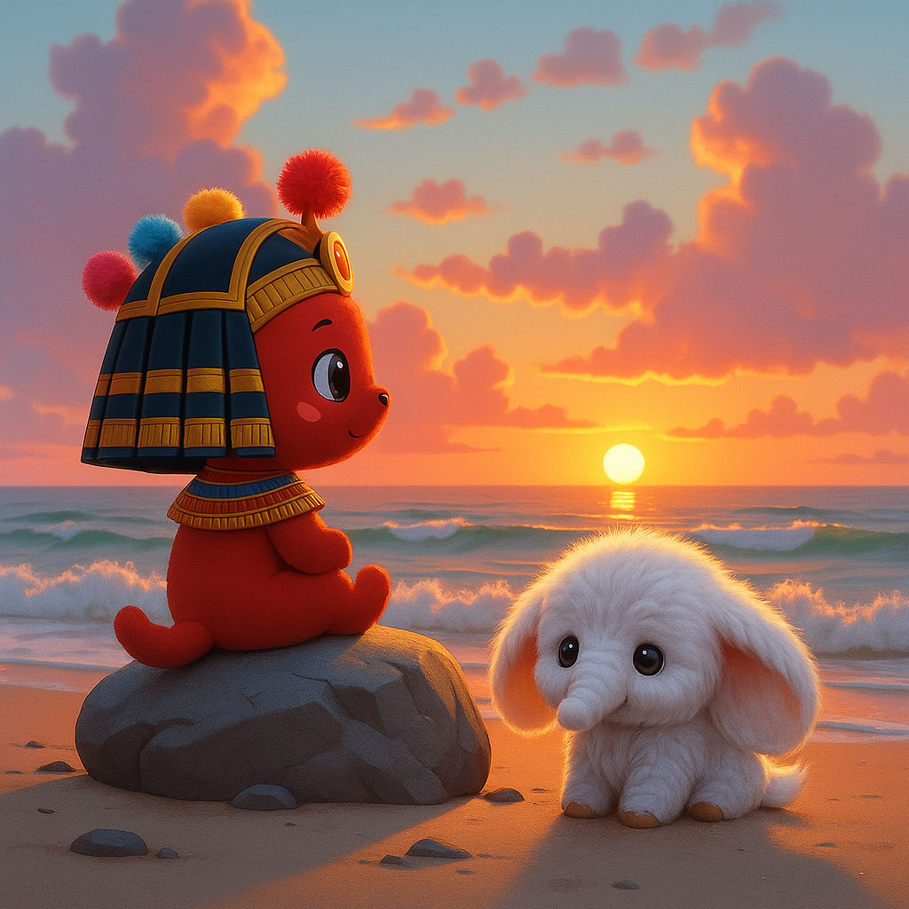 fluffies on the beach