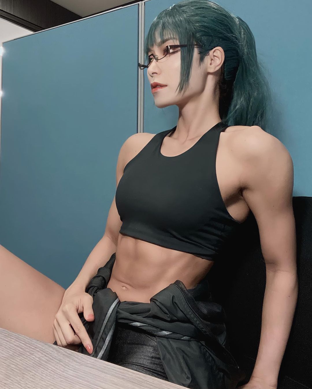 beautiful muscle woman model, tanned skin, short straight hair, green eyes, wearing an Aztec feather headdress, with a halo of holiness, dre...