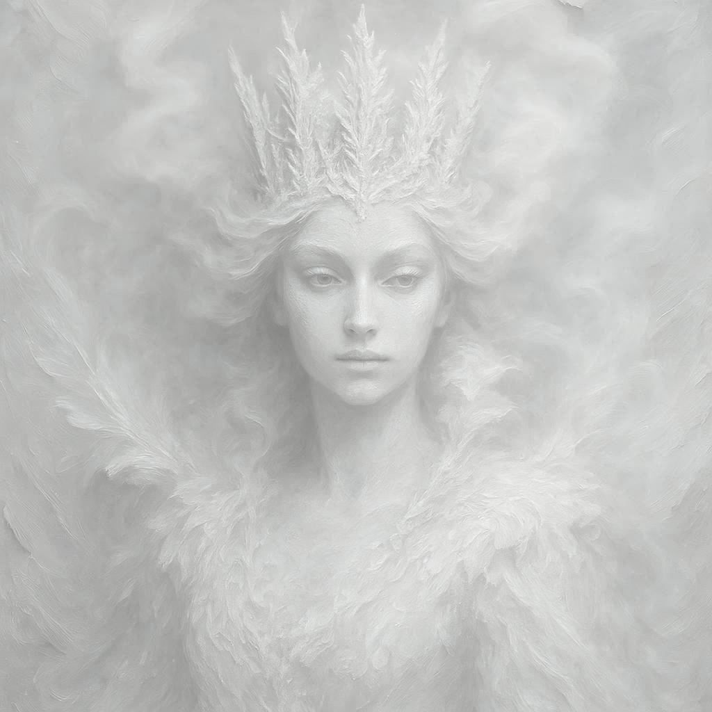 3d snow queen using all white color