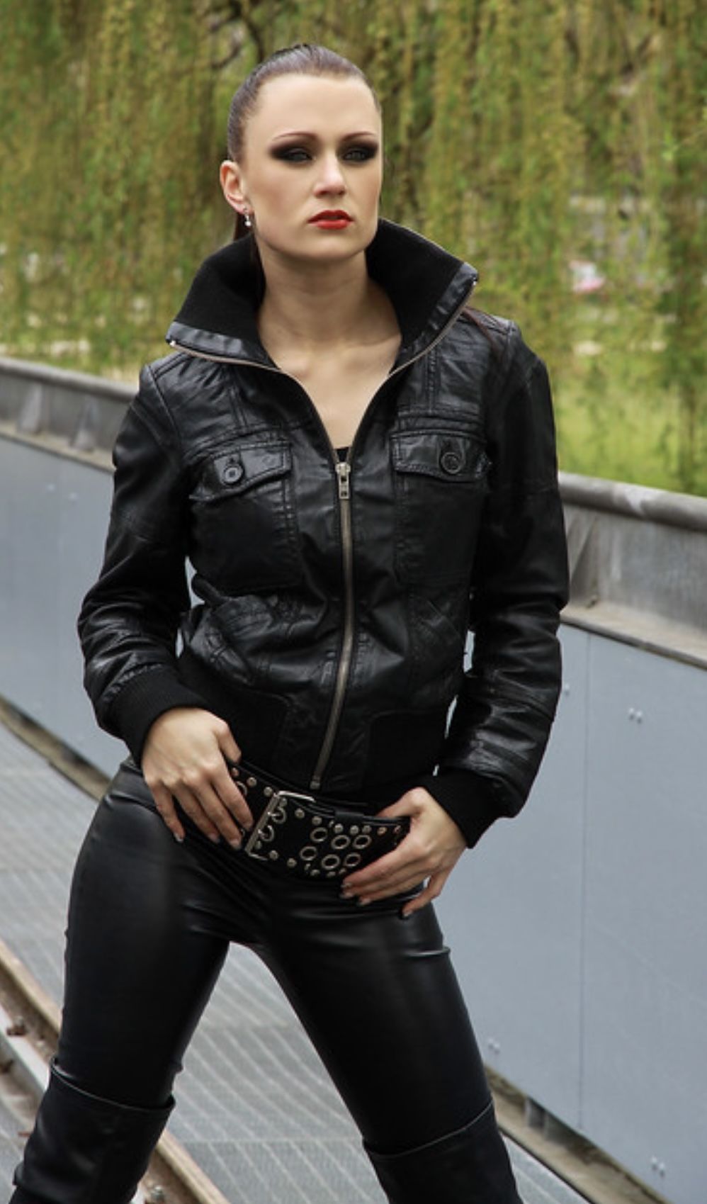 Keira Knightley ultrarealistic face super detailed ultrarealistic face as a Cyberpunk Rockstar Model, Dark long hair updo, ultrarealistic s...