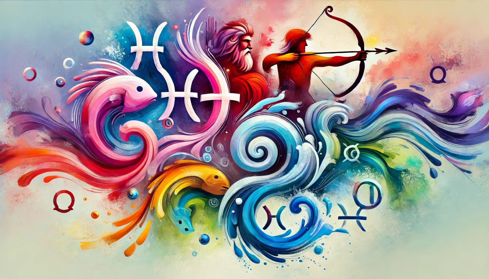 sacred geometry, fractal, (pisces, pink, blue), (saggitarius, indigo, red), (virgo, earth, yellowgreen, orange), (gemini, air, yellow, blueg...