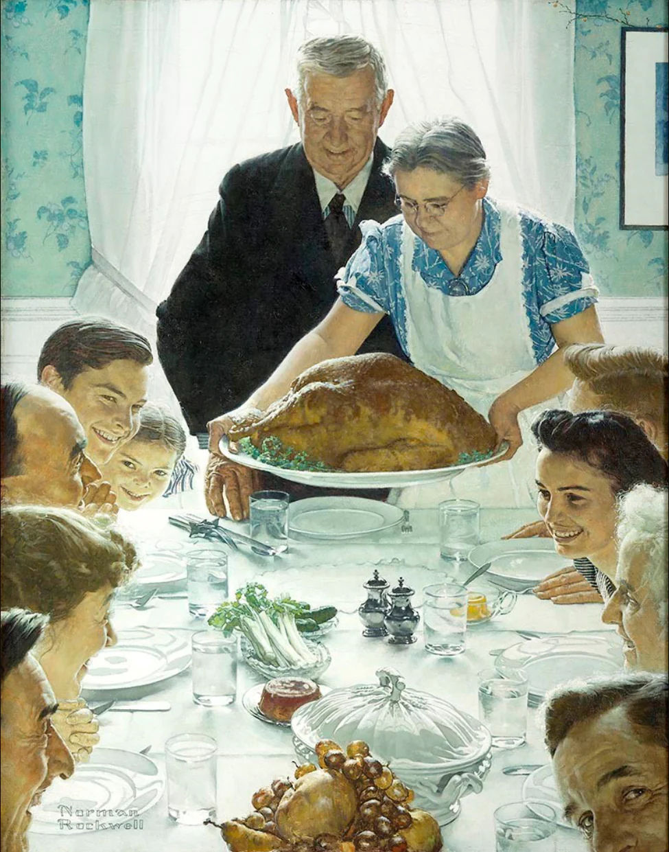 Norman Rockwell’s Four Freedoms Thanksgiving painting.