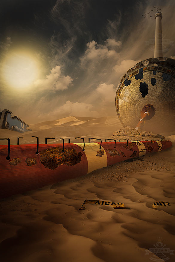 Berlin after world war 3, television tower, Alexanderplatz, Saturn rising, destruction, chaos, fire, bombs, dystopic, Gedächtniskirche ruins...