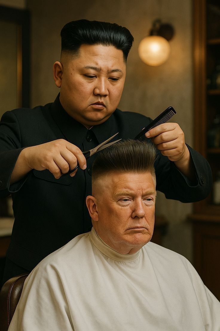 In a quiet barbershop, scissors glide like waves combing the shore. Hair rises and falls in gentle rhythm, each snip ech...