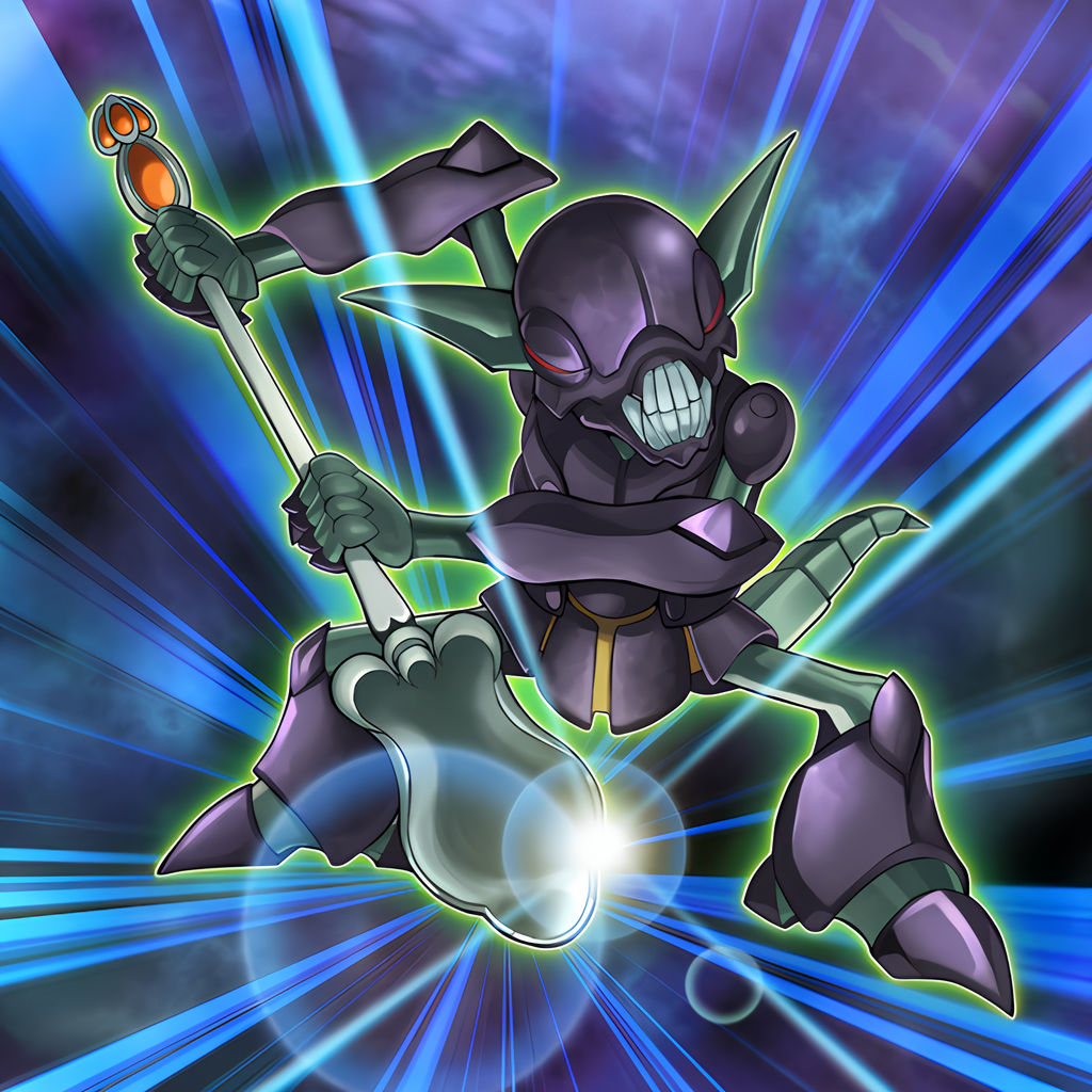 more fiendish surrounded by dark mist while holding the large spoon
