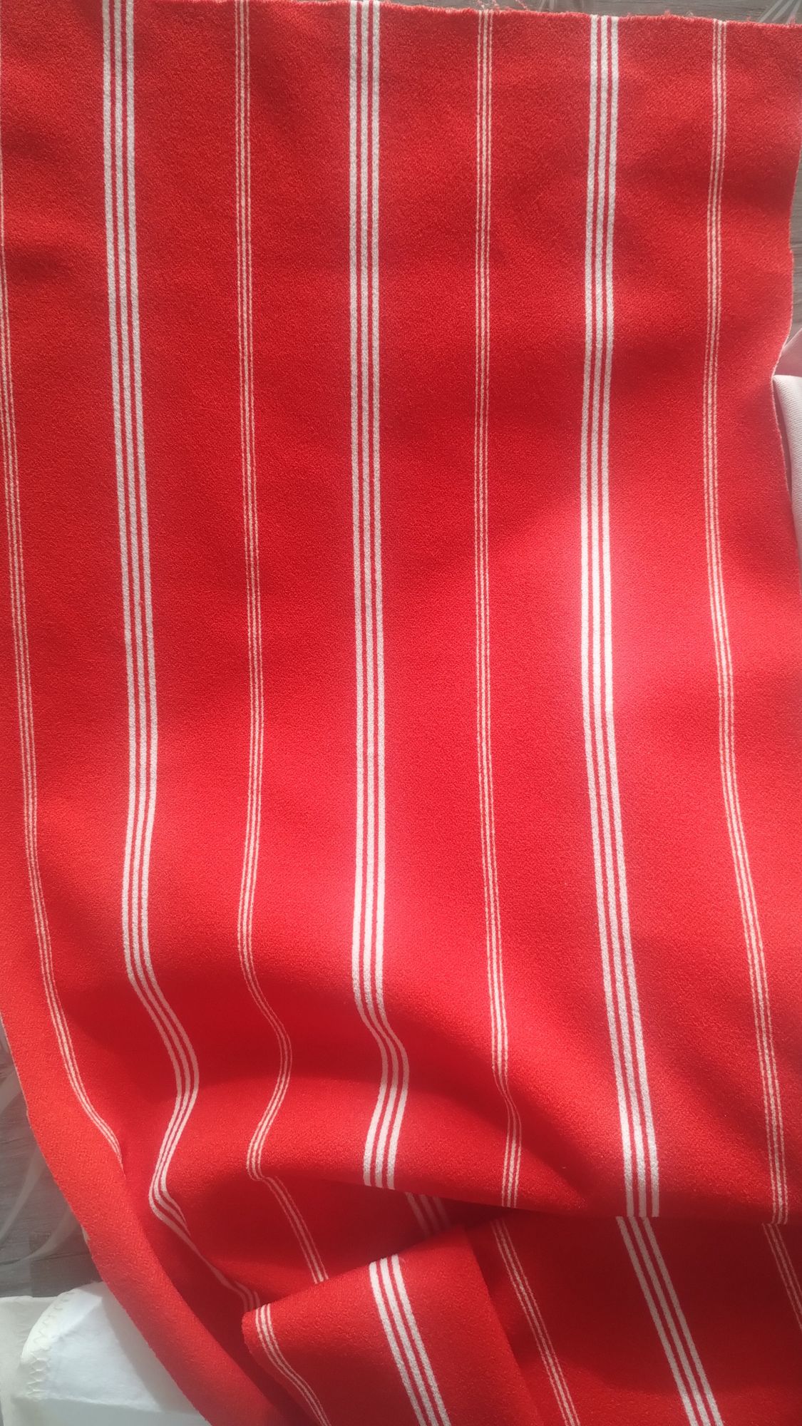 cambia el color de la ropa azul por el rojo de la otra foto, las rallas en vestical, sin mangas, sin brillo
 - Start Image 2