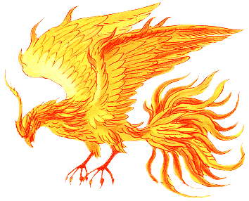 Add the phoenix flying over the city in the second image... so it will be bigger and more prominent. - Start Image 2
