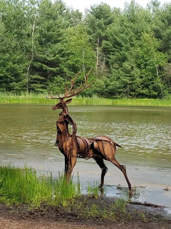 centaur with the body and head of a deer, dark fantasy creature art, full silhouette