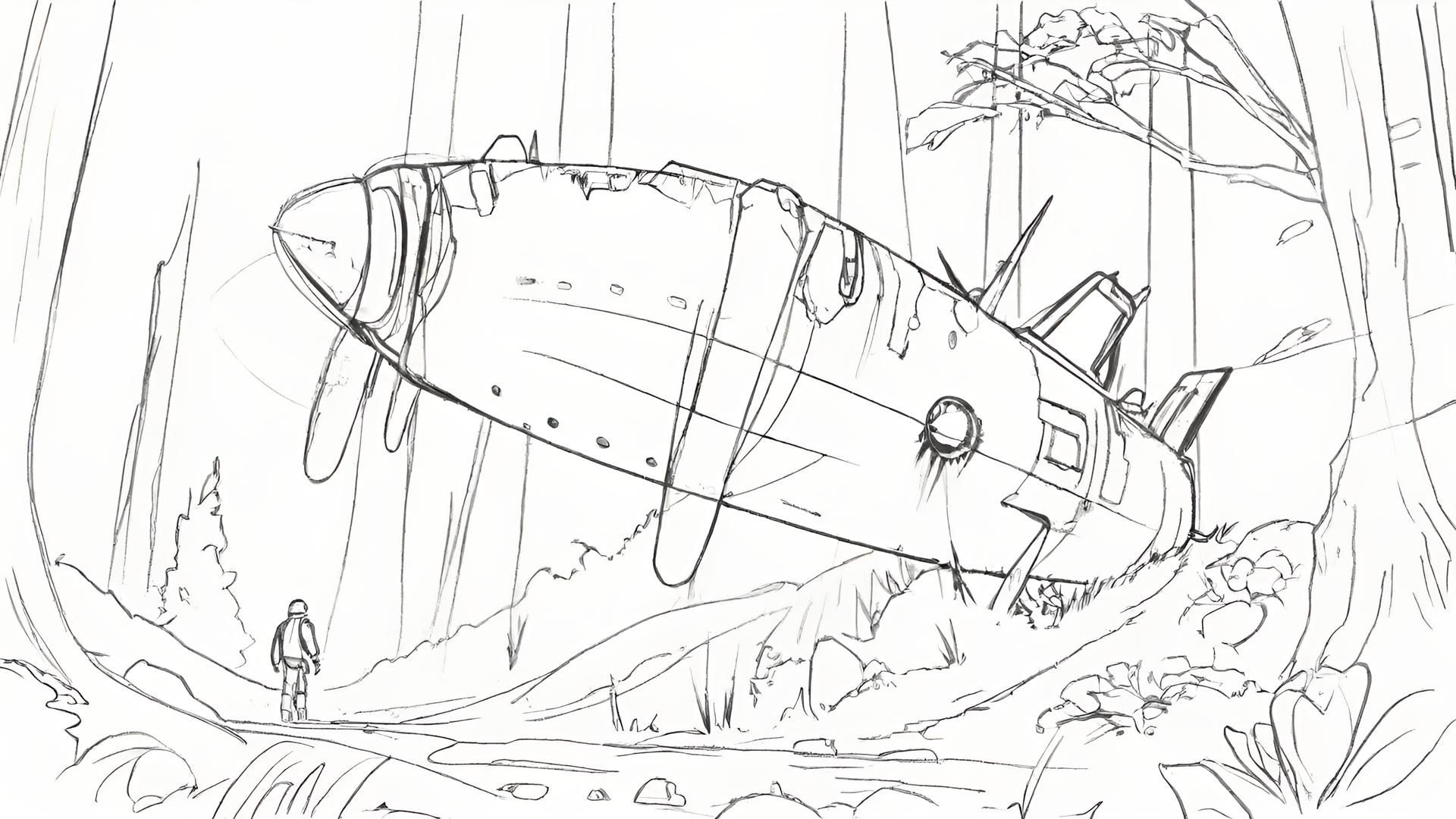 An abandoned retro pulp rocketship