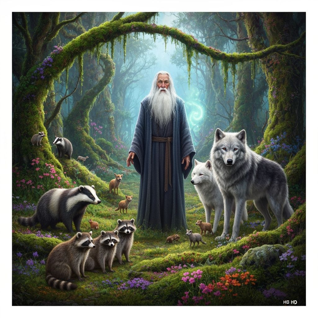 Old moss and lichen sage