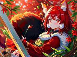 Pastel pretty animal girl autumn 