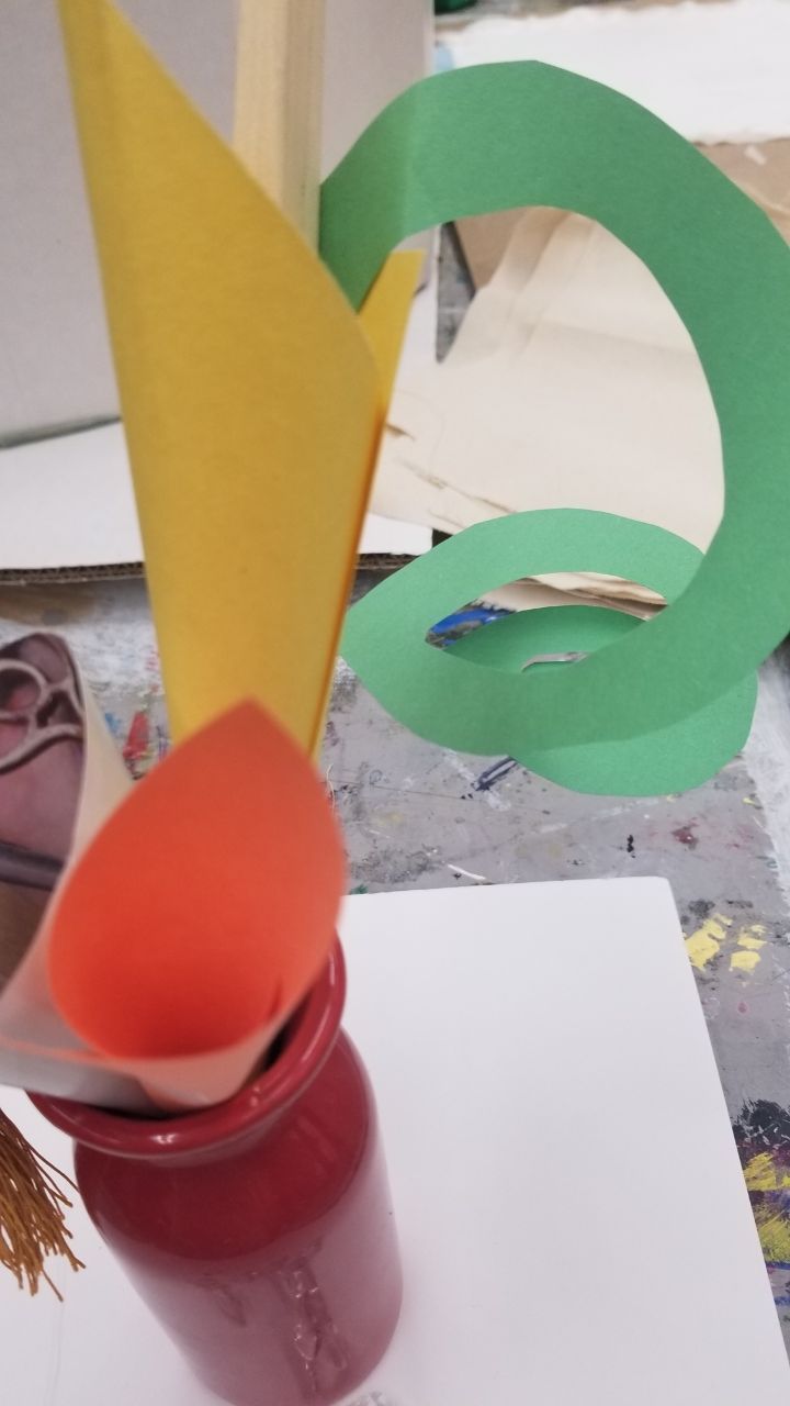 abstract simplified oil painting use the color of the photo