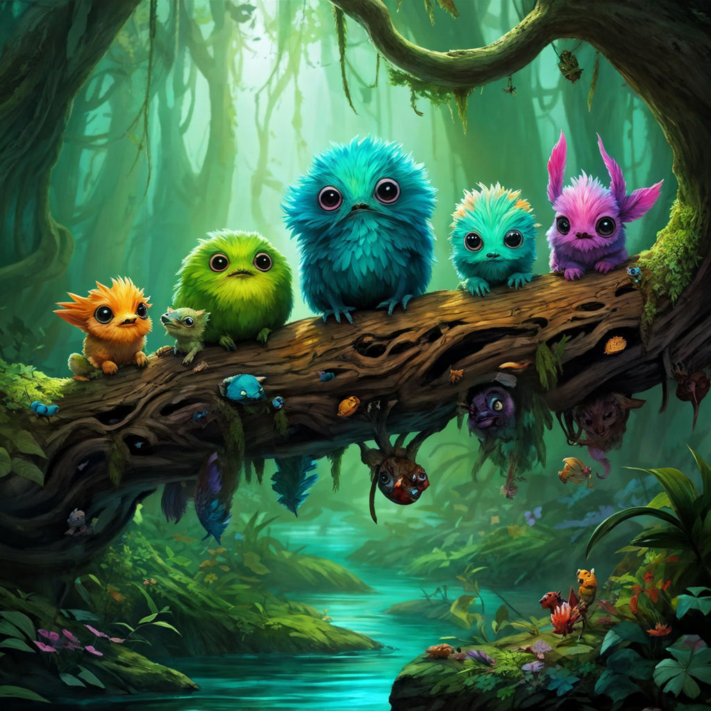 Susuwatari in an enchanted forest