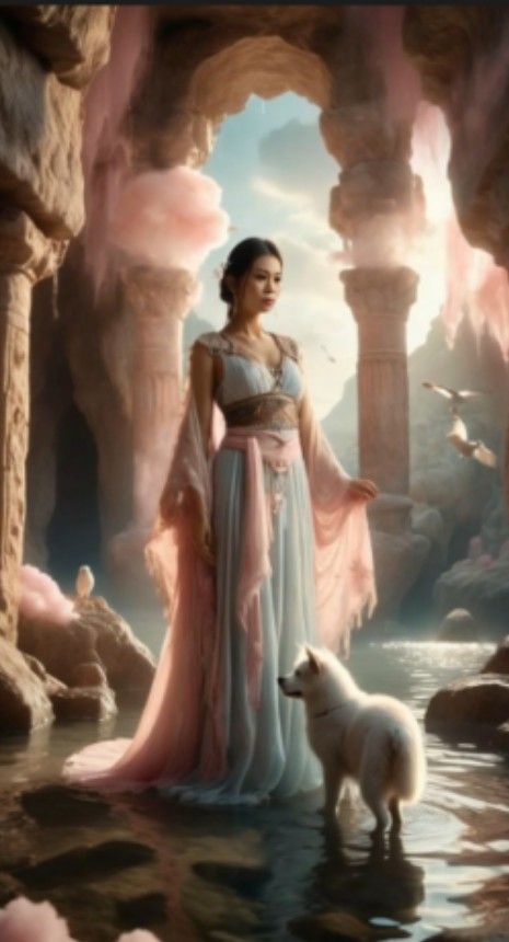 Siberian Huskey Lady and The Swallows