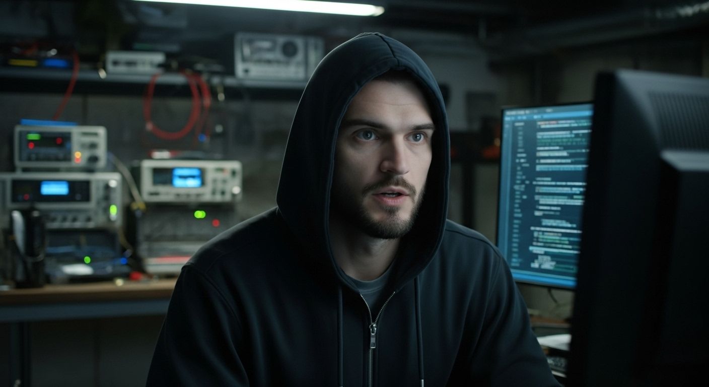 Guy reading something on his screen